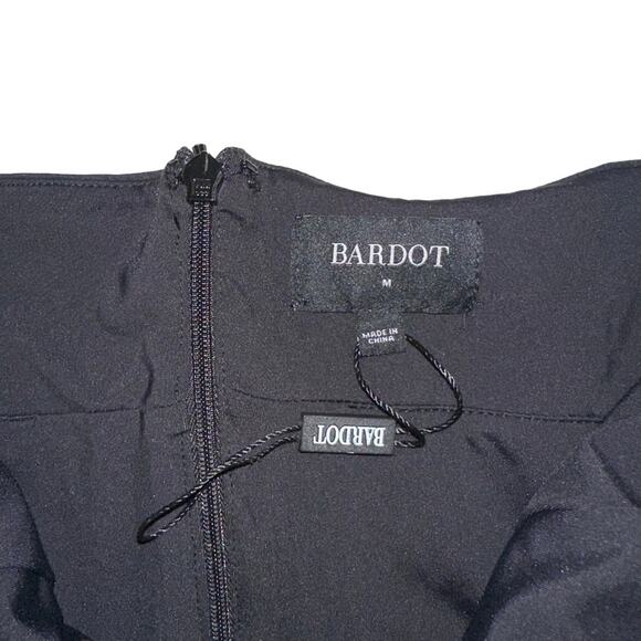 NWT Bardot Guilia Side Slit Halter Black Midi Dress MEDIUM - Picture 5 of 10